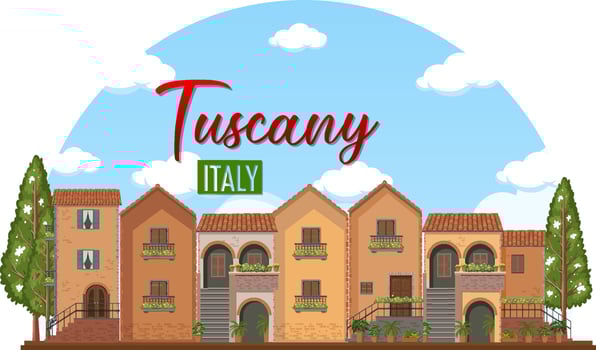 Tuscany Italy Landmark Logo Banner vector