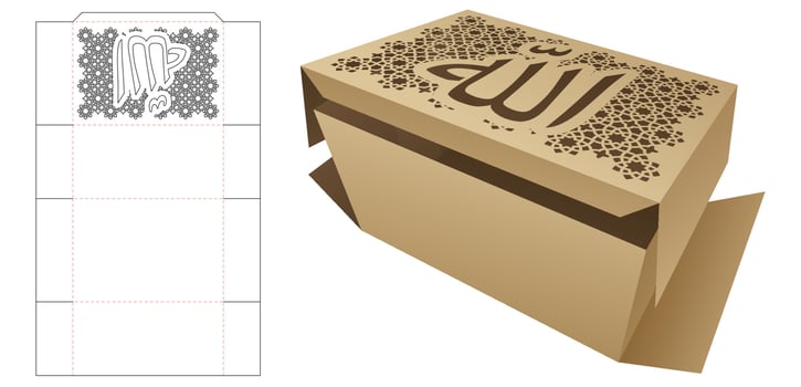 box die cut template vector