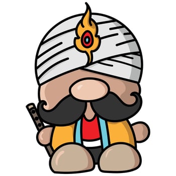 india gnome  cartoon vector