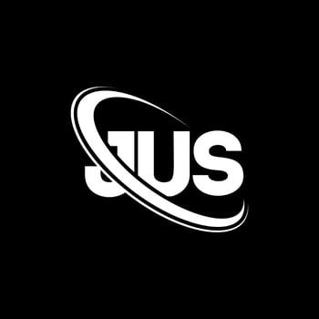 JUS logo. JUS letter. JUS letter logo design. Initials JUS logo linked with circle and uppercase monogram logo. JUS typography for technology, business and real estate brand. vector