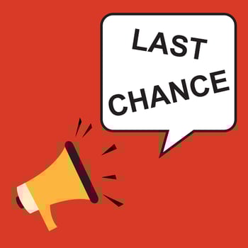 Last chance. Megaphone with speech bubble last chance. Loudspeaker. Marketing and advertising tag. Banner for business, advertising, marketing vector