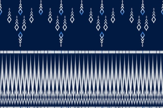 White and dark blue Geometric ethnic seamless pattern designed for background, wallpaper, traditional clothing, carpet, curtain, and home decoration. vector