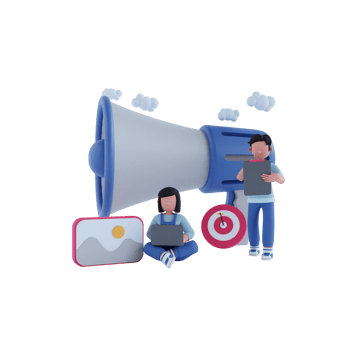 3d render character digital marketing png