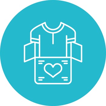 Clothes Donation Line Circle Background Icon vector