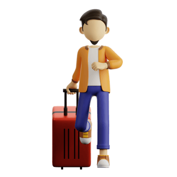 A Man Carrying A Suitcase 3d Illustration png