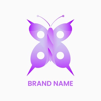 butterfly logo. modern, gradient, purple and elegant. suitable for logo icons, symbols and signs vector