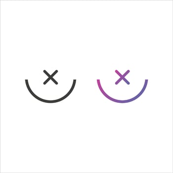 Cross Sign Icon in Solid and Gradient Color vector