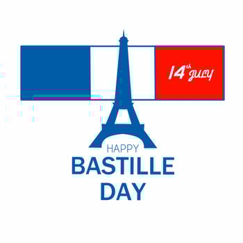 Creative vector Illustration,Card,Banner Or Poster For The French National Day.Happy Bastille Day