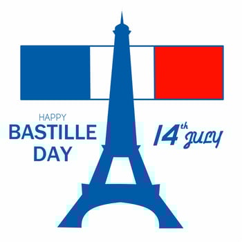 Creative vector Illustration,Card,Banner Or Poster For The French National Day.Happy Bastille Day