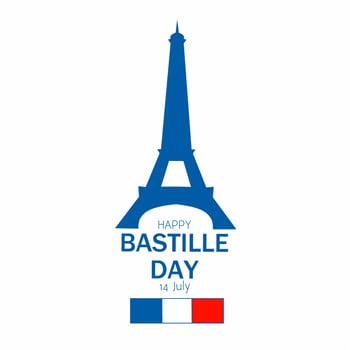 Creative vector Illustration,Card,Banner Or Poster For The French National Day.Happy Bastille Day