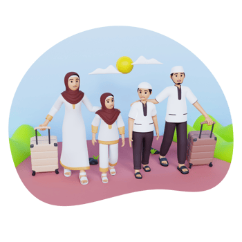 3d render muslim travel mudik png