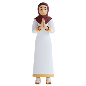 3d render muslim women namaste pose png
