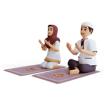 3d render muslim boy and girl png