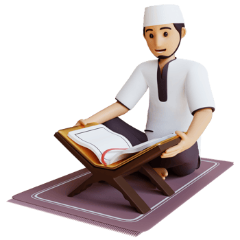 3d render man reading Al Quran png
