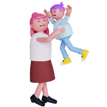 3d render mon and son celebrating mother day png