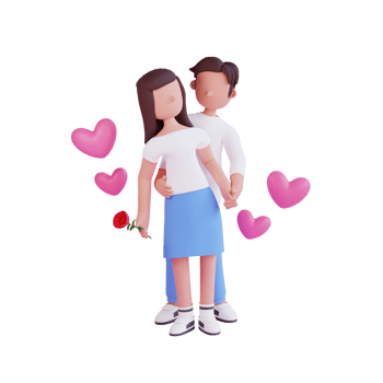 3d render couple celebrating valentine png