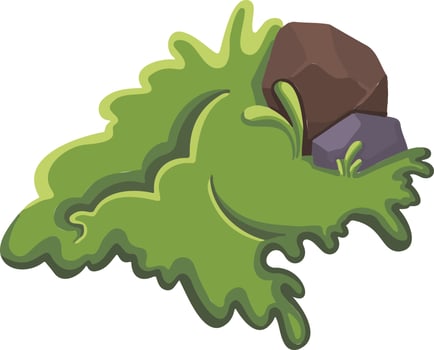 grass green plant freehand drawing vector cartoon style