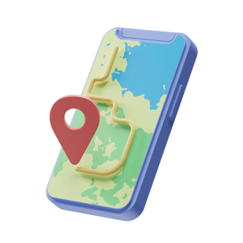 Travel Object, Map Navigation with a smartphone, 3d Illustration png