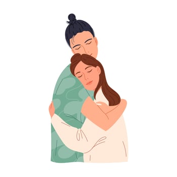 Couple of young people in love embracing. vector