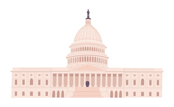 American Capitol in Washington isolated  illustration vector