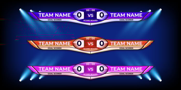Scoreboard Broadcast Graphic and Lower Thirds Template for soccer and football vector