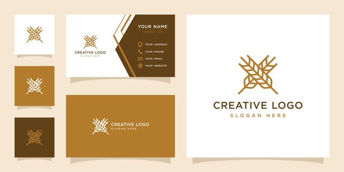 Vector graphic of wheat logo design template