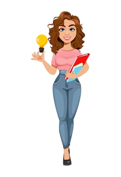 Beautiful business woman having a good idea vector