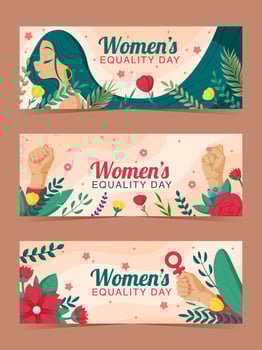 Women's Equality Day Banner Set vector