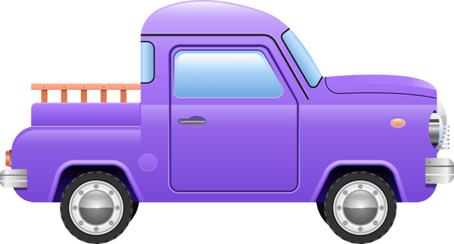 Retro pick-up car clipart design illustration png