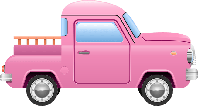 Retro pick-up car clipart design illustration png