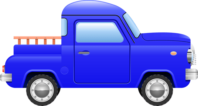 Retro pick-up car clipart design illustration png