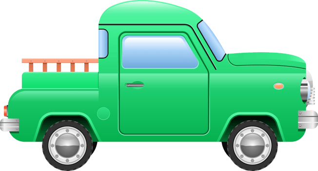 Retro pick-up car clipart design illustration png