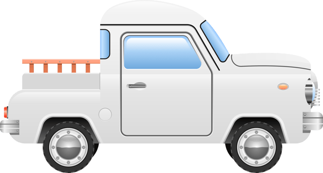 Retro pick-up car clipart design illustration png