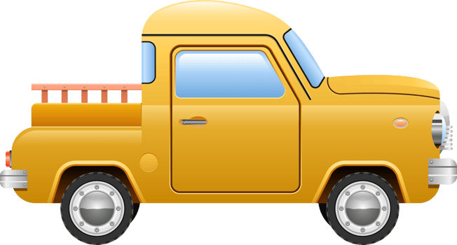 Retro pick-up car clipart design illustration png
