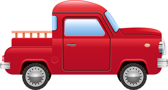 Retro pick-up car clipart design illustration png