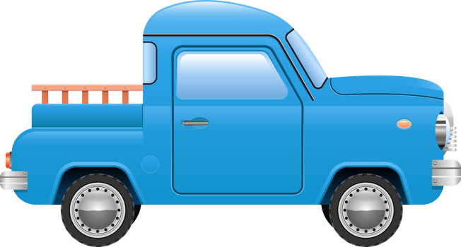 Retro pick-up car clipart design illustration png