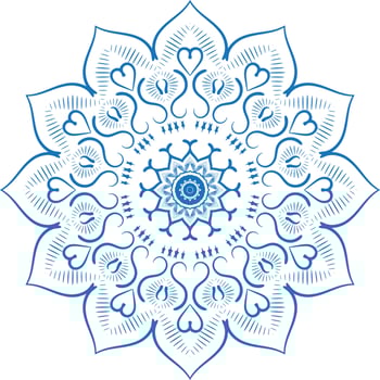 Mandala ornament outline doodle hand-drawn illustration. Vector henna tattoo style, can be used for textile, coloring books, phone case print, greeting cards