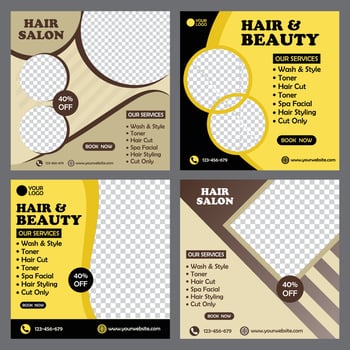 hair and beauty banner template vector
