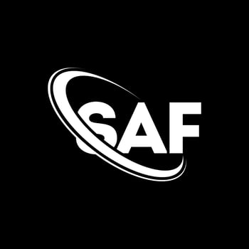 SAF logo. SAF letter. SAF letter logo design. Initials SAF logo linked with circle and uppercase monogram logo. SAF typography for technology, business and real estate brand. vector