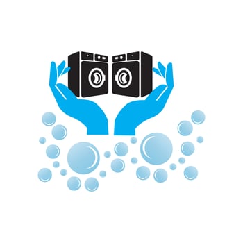 simple home laundry logo icon vector