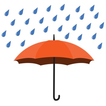 umbrella and rain illustration vector design