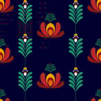Ikat floral ethnic seamless textile pattern design. Aztec fabric carpet mandala ornaments textile decorations wallpaper. Tribal boho native flower motif traditional embroidery vector background
