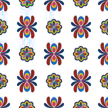 Ikat floral ethnic seamless textile pattern design. Aztec fabric carpet mandala ornaments textile decorations wallpaper. Tribal boho native flower motif traditional embroidery vector background