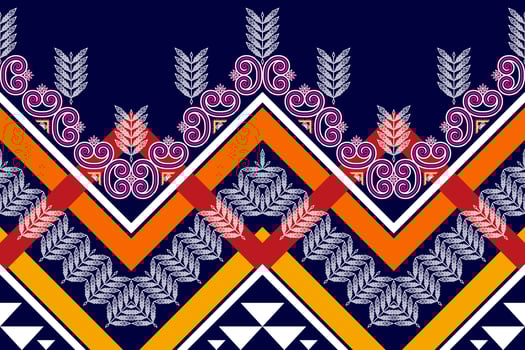 Ikat ethnic seamless pattern design. Aztec fabric carpet mandala ornaments textile decorations wallpaper. Motif tribal boho native turkey traditional embroidery vector