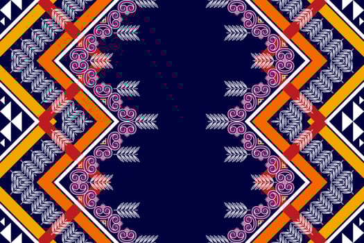 Ikat ethnic seamless pattern design. Aztec fabric carpet mandala ornaments textile decorations wallpaper. Motif tribal boho native turkey traditional embroidery vector