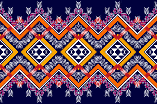 Ikat ethnic seamless pattern design. Aztec fabric carpet mandala ornaments textile decorations wallpaper. Motif tribal boho native turkey traditional embroidery vector