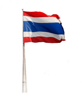 Thai flag on transparent background png file