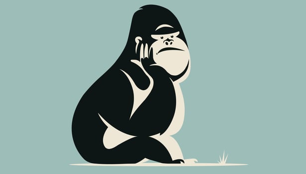 Gorilla Sitting Illustration vector
