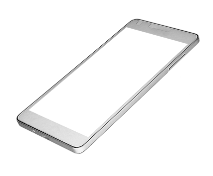 Black modern smartphone on transparent background png file