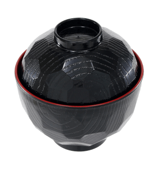 Black porcelain bowl on transparent background png file